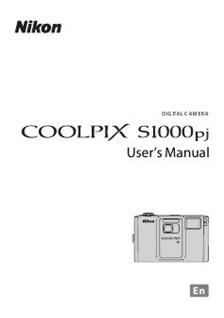 Nikon Coolpix S1000 pj Printed Manual